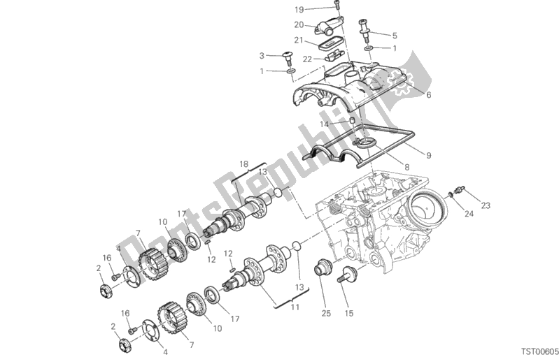 Todas las partes para Culata Vertical - Sincronización de Ducati Multistrada 950 SW Thailand 2018